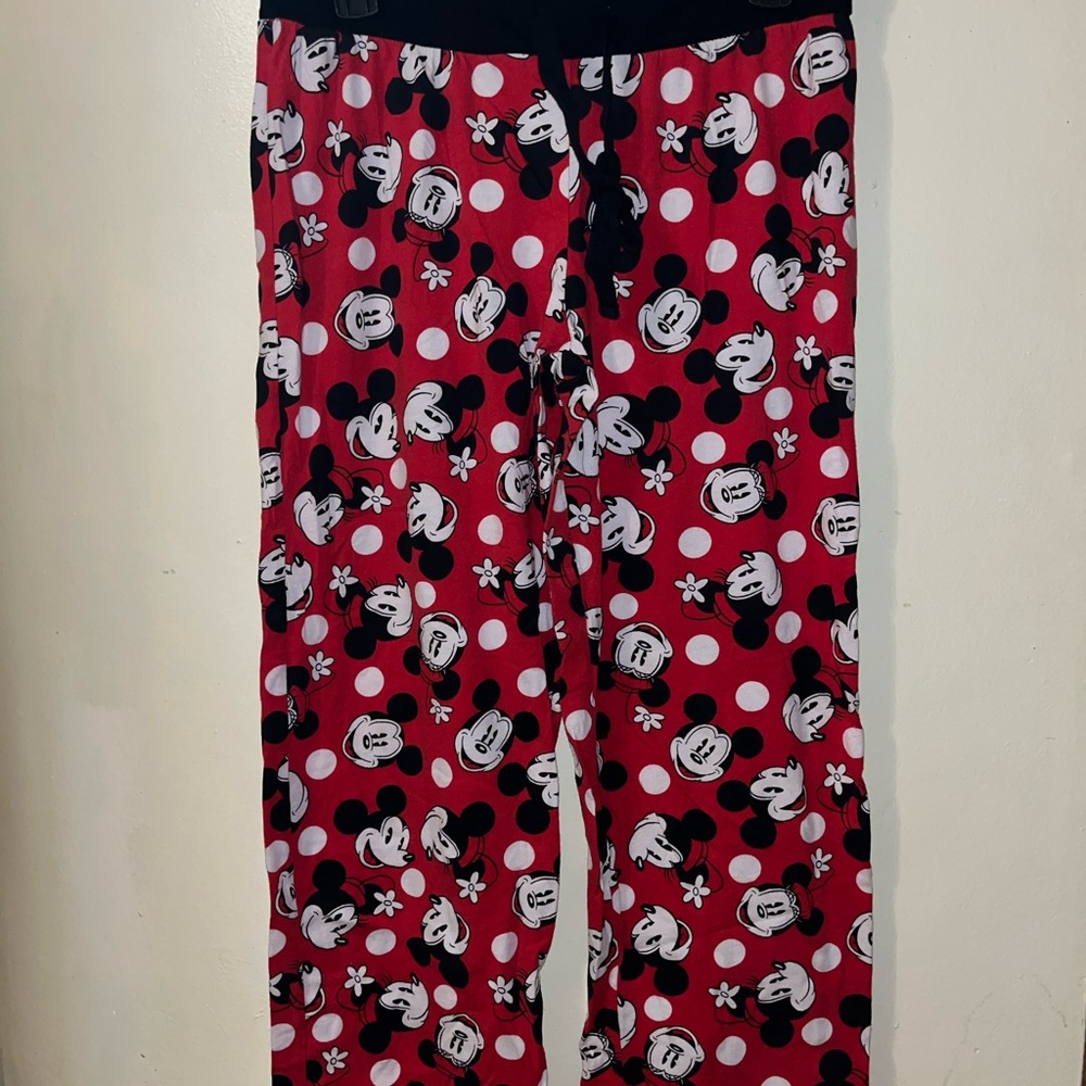 Disney Kids Pajama Bottoms - Red and Black Mickey Mouse Print
